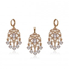 Elegants un grezns rotaslietu komplekts -auskari + kulons